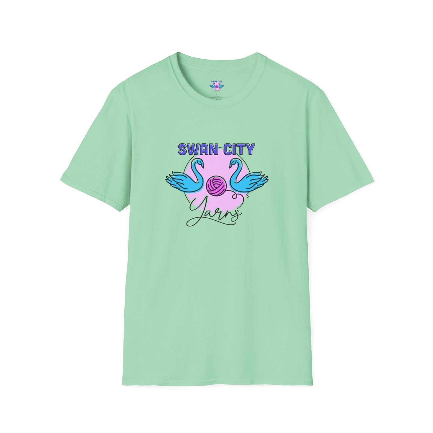 Swan City Yarns Unisex Softstyle T-Shirt - Fun & Colorful Yarn Lover Tee