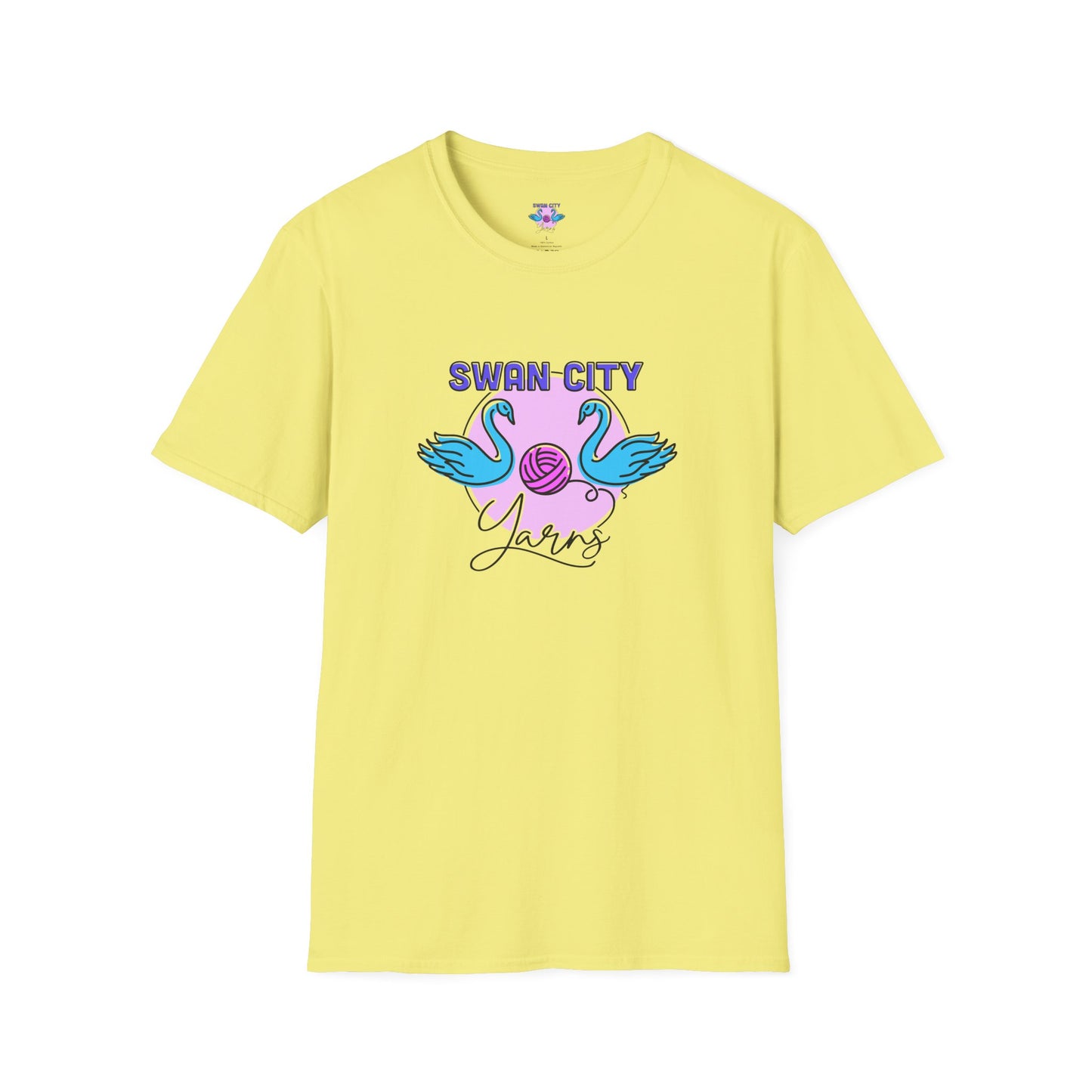 Swan City Yarns Unisex Softstyle T-Shirt - Fun & Colorful Yarn Lover Tee
