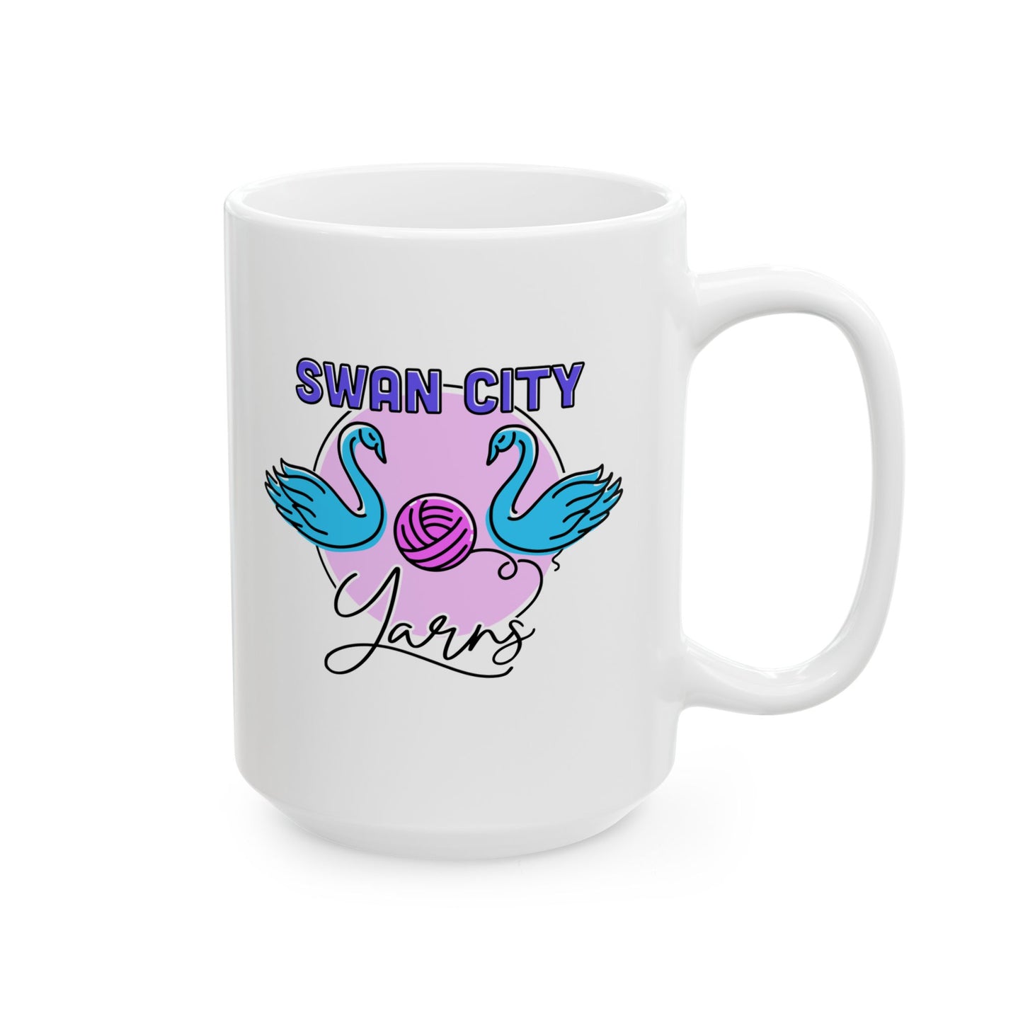 Swan City Yarns Ceramic Coffee Mug - 11oz & 15oz