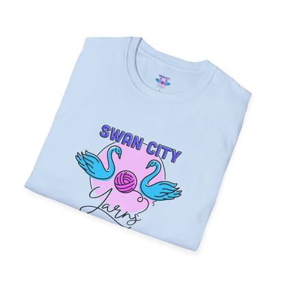 Swan City Yarns Unisex Softstyle T-Shirt - Fun & Colorful Yarn Lover Tee