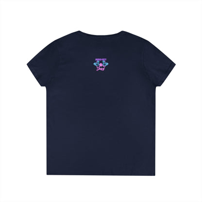 Knitting Tee — "I Drink Tea and I Knit - That's What I Do" V-Neck Shirt for Knitters