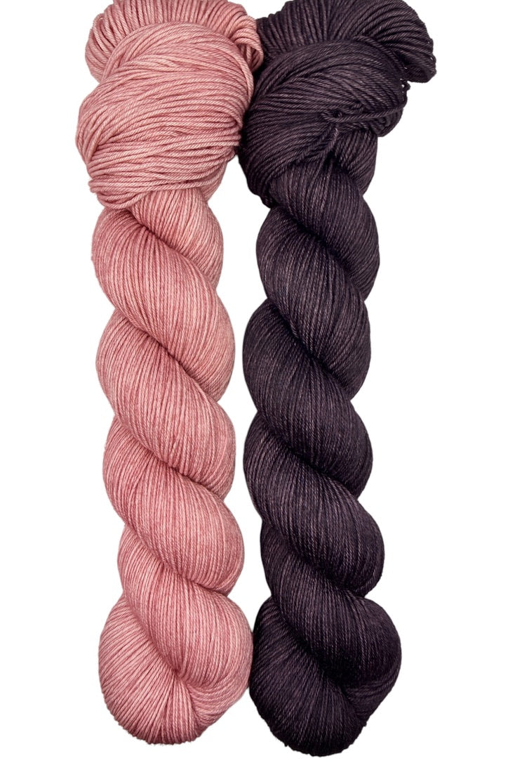 Head Over Heels & Hollyhock - Coordinating Cousins (DYED-TO-ORDER)