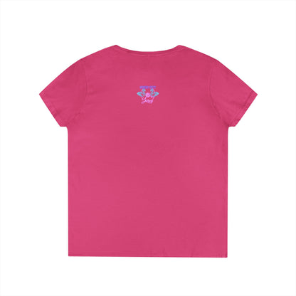 Knitting Tee — "I Drink Tea and I Knit - That's What I Do" V-Neck Shirt for Knitters