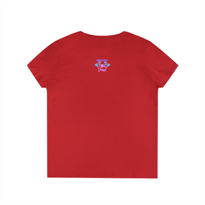Knitting Tee — "I Drink Tea and I Knit - That's What I Do" V-Neck Shirt for Knitters