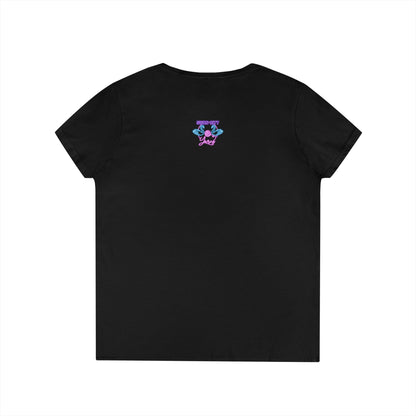 Knitting Tee — "I Drink Tea and I Knit - That's What I Do" V-Neck Shirt for Knitters