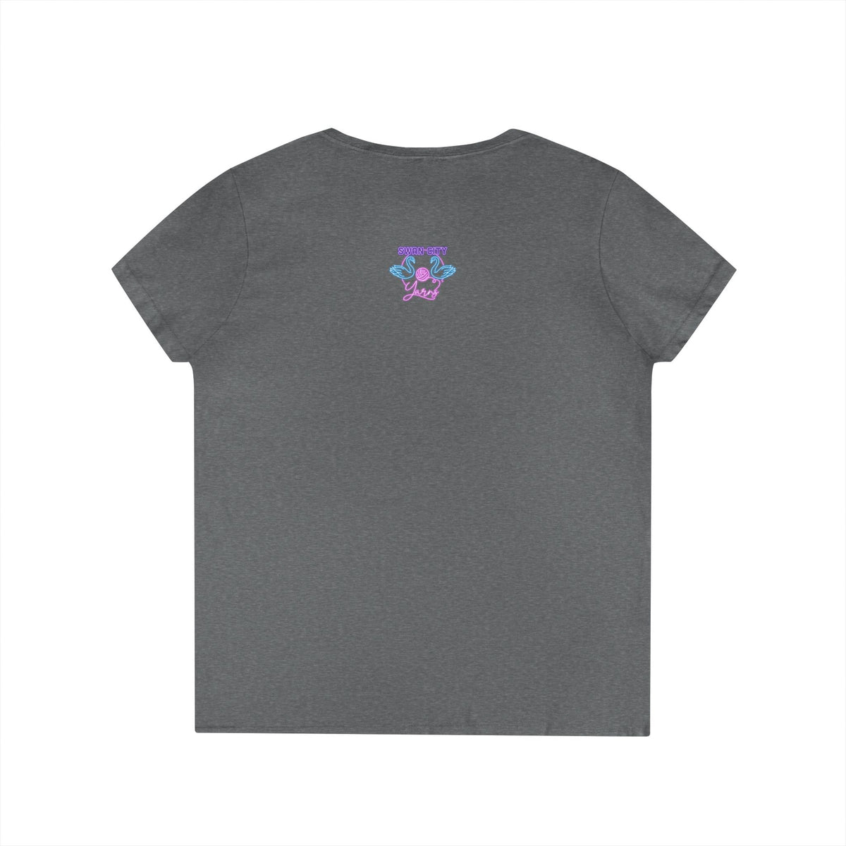 Coffee and Knit V-Neck Tee — "I Drink Coffee and I Knit - That's What I Do" Ladies' Shirt