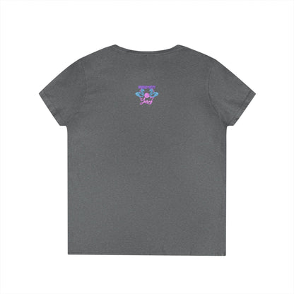 Coffee and Knit V-Neck Tee — "I Drink Coffee and I Knit - That's What I Do" Ladies' Shirt