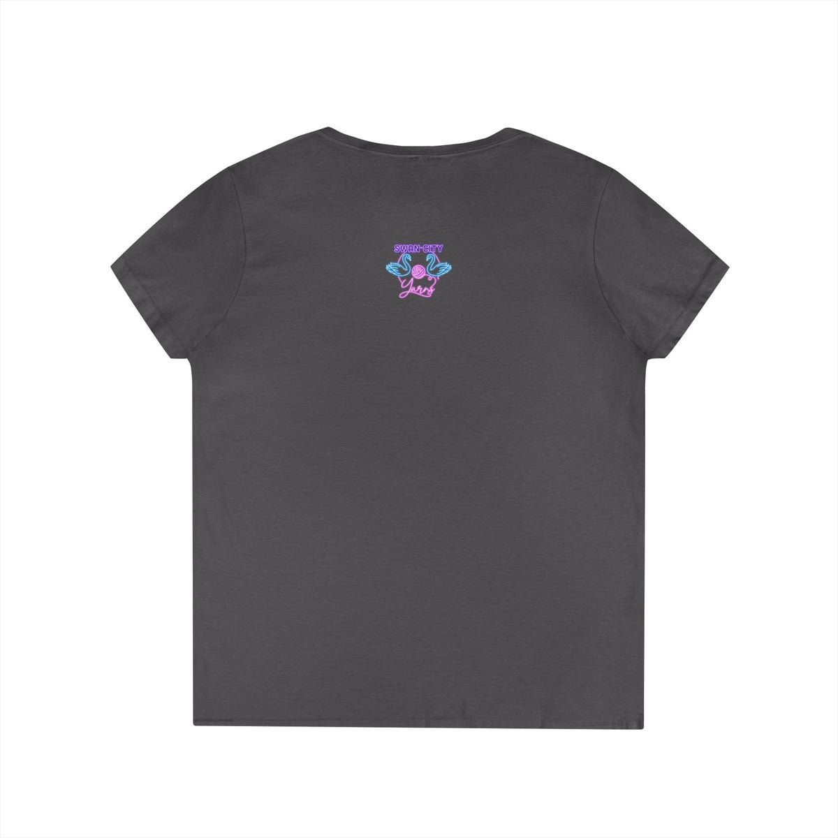 Coffee and Knit V-Neck Tee — "I Drink Coffee and I Knit - That's What I Do" Ladies' Shirt