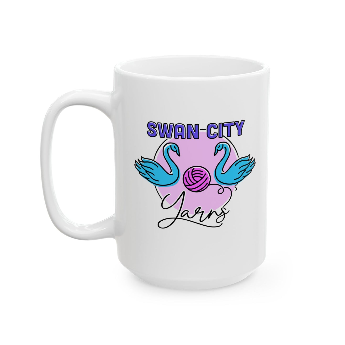 Swan City Yarns Ceramic Coffee Mug - 11oz & 15oz