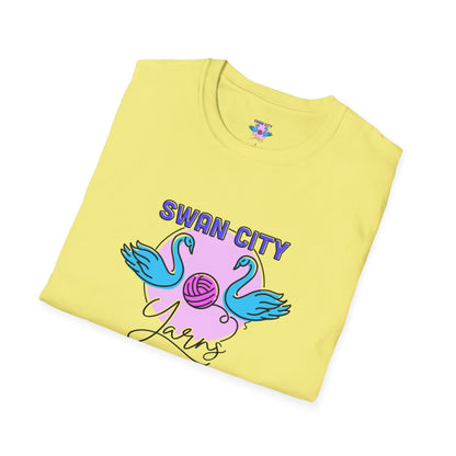 Swan City Yarns Unisex Softstyle T-Shirt - Fun & Colorful Yarn Lover Tee