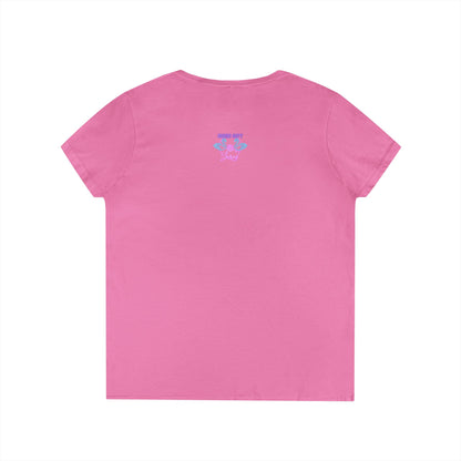 Knitting Tee — "I Drink Tea and I Knit - That's What I Do" V-Neck Shirt for Knitters