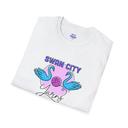 Swan City Yarns Unisex Softstyle T-Shirt - Fun & Colorful Yarn Lover Tee