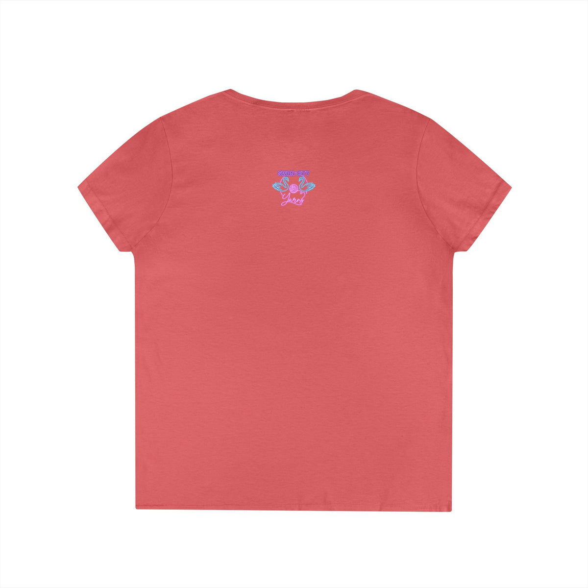 Knitting Tee — "I Drink Tea and I Knit - That's What I Do" V-Neck Shirt for Knitters