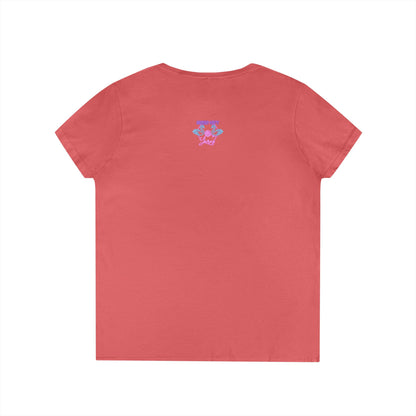 Knitting Tee — "I Drink Tea and I Knit - That's What I Do" V-Neck Shirt for Knitters