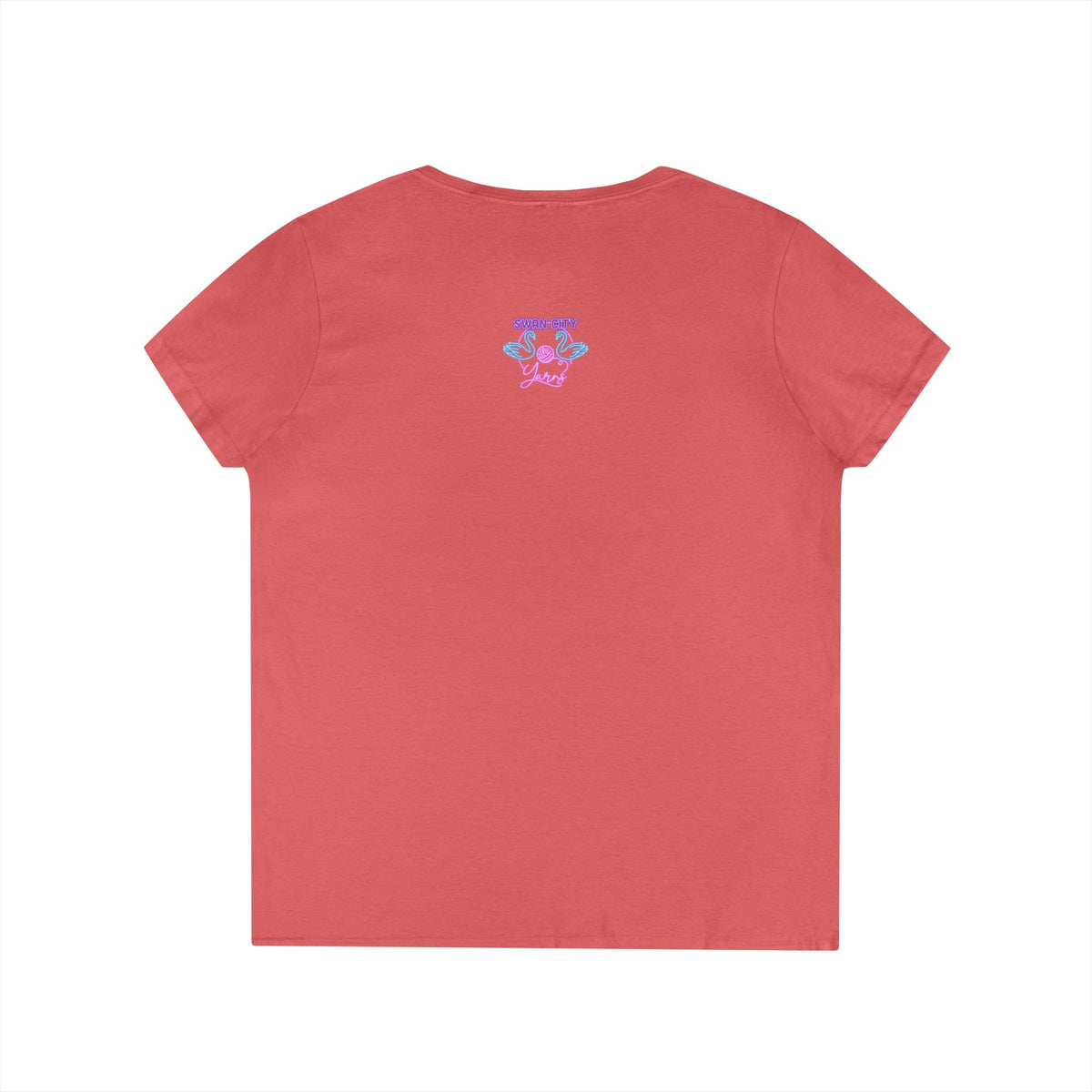 Coffee and Knit V-Neck Tee — "I Drink Coffee and I Knit - That's What I Do" Ladies' Shirt