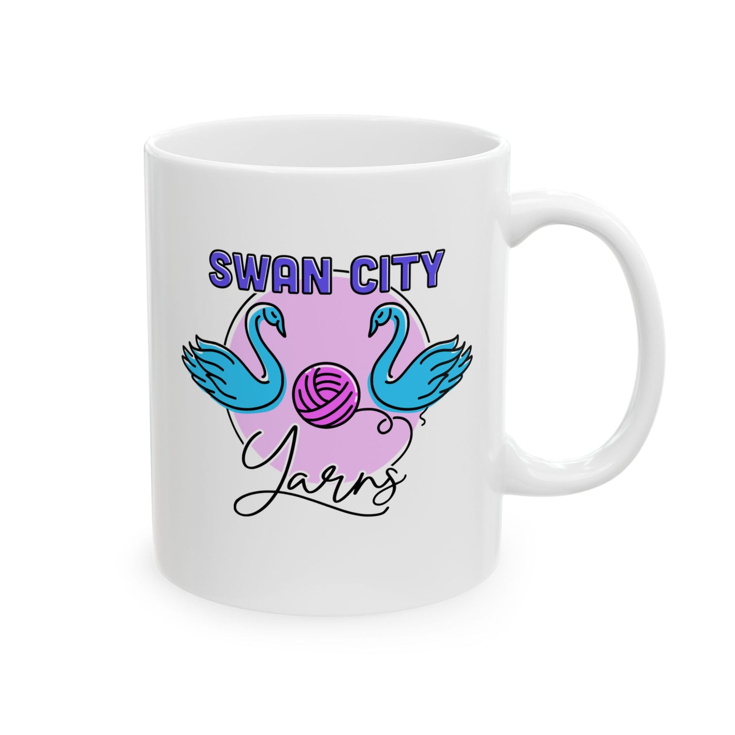 Swan City Yarns Ceramic Coffee Mug - 11oz & 15oz